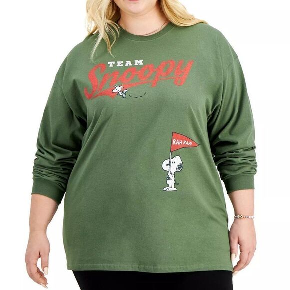 Love Tribe Tops - Love Tribe Trendy Plus Size Long-Sleeve Cotton Snoopy